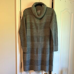 JustFab Heather Gray Cowl Neck Sweater Dress